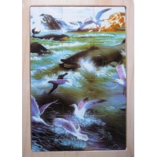 Wooden 12 Piece Ocean Puzzle Wooden 12 Piece Ocean Puzzle